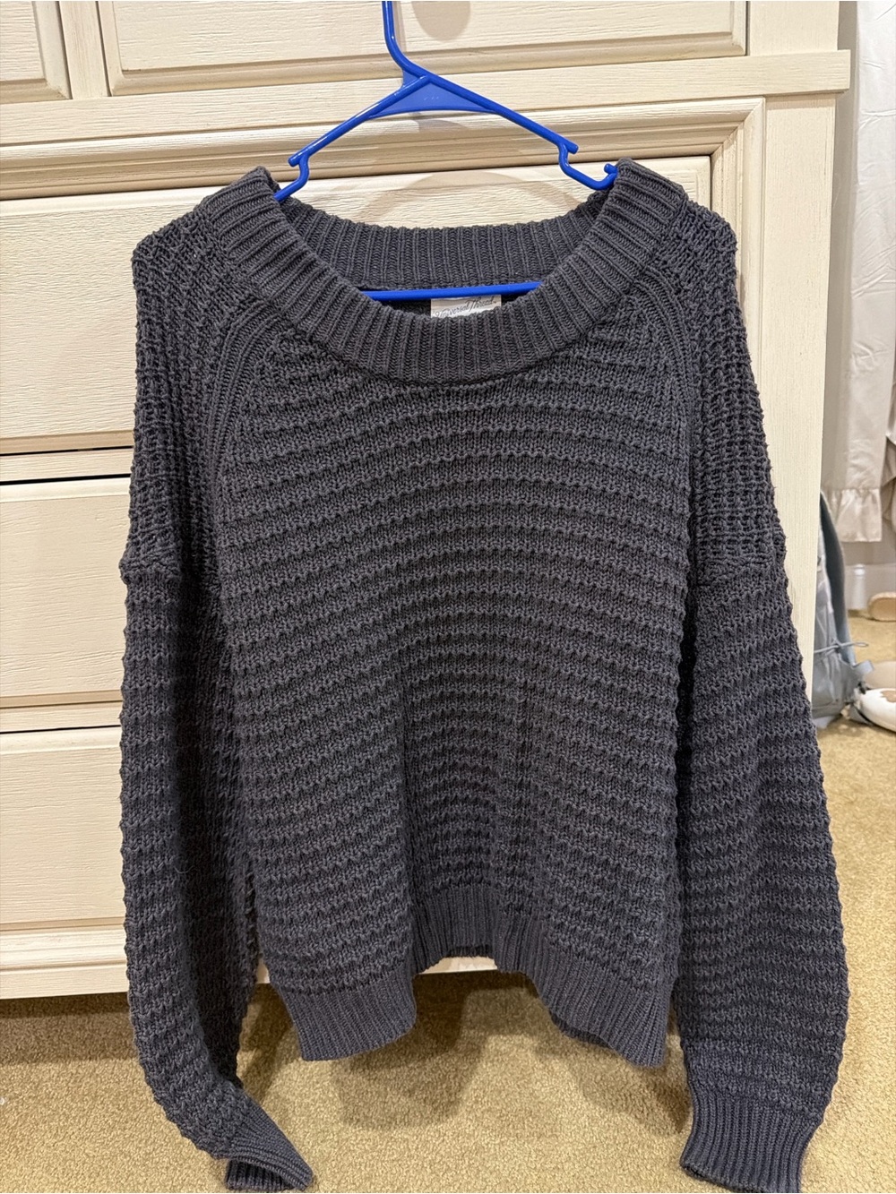 Universal Thread Dark Charcoal Waffle Crewneck Sweater